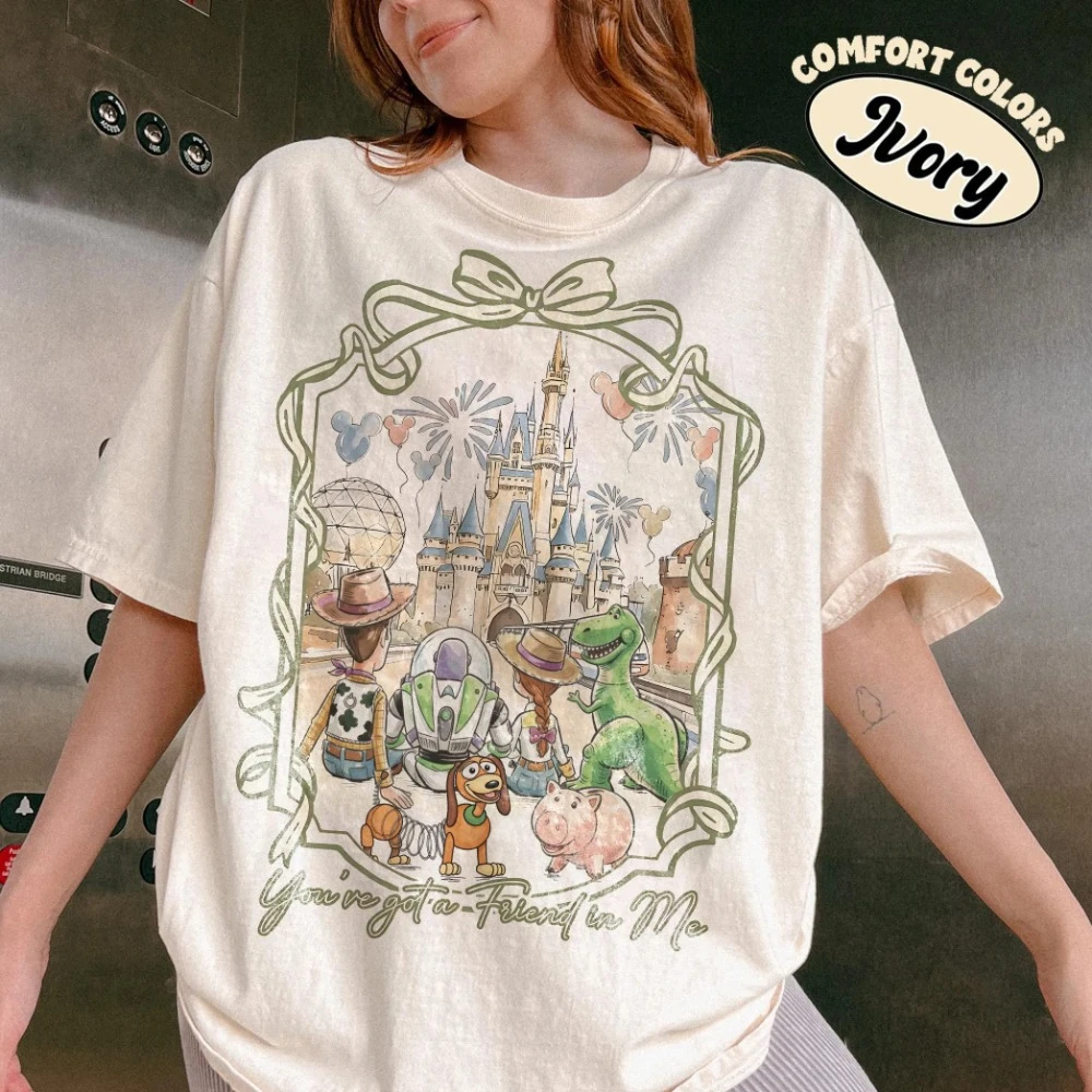 2026 new summer Castle Print Tshirt, Breathable Comfort Colors Cotton, Ideal for Family Trip & Matching Sets