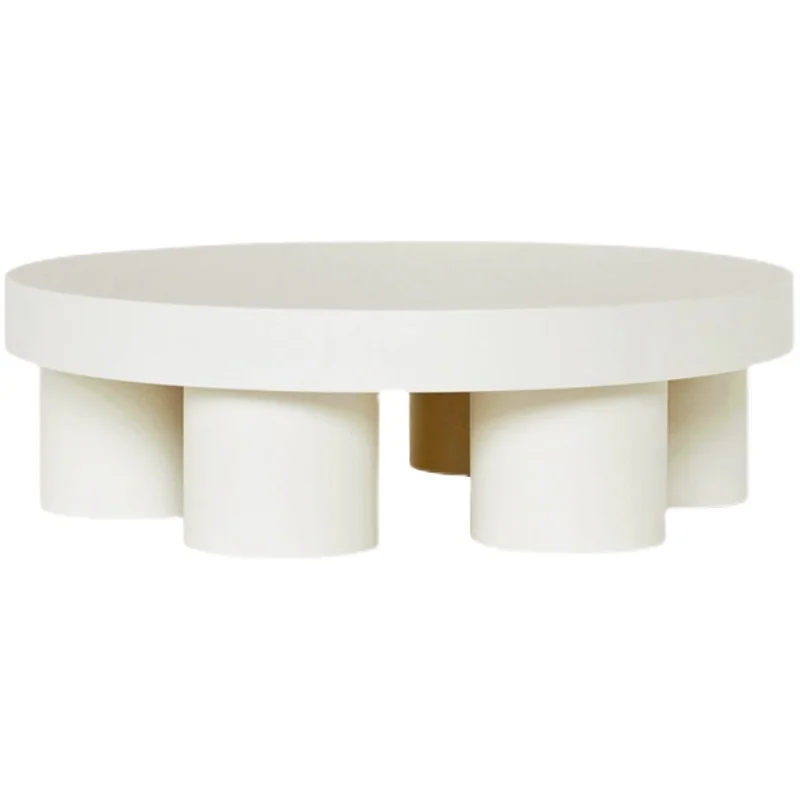 

White paint round personalized coffee table fashion custom home living room sofa edge a few.