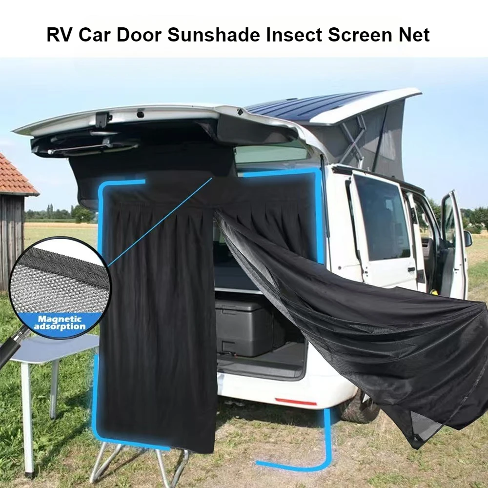 

Car Trunk Tailgate Mosquito Net RV Car Door Sunshade Insect Screen Net Portable Outdoor Travel Camping Shade Screen Universal