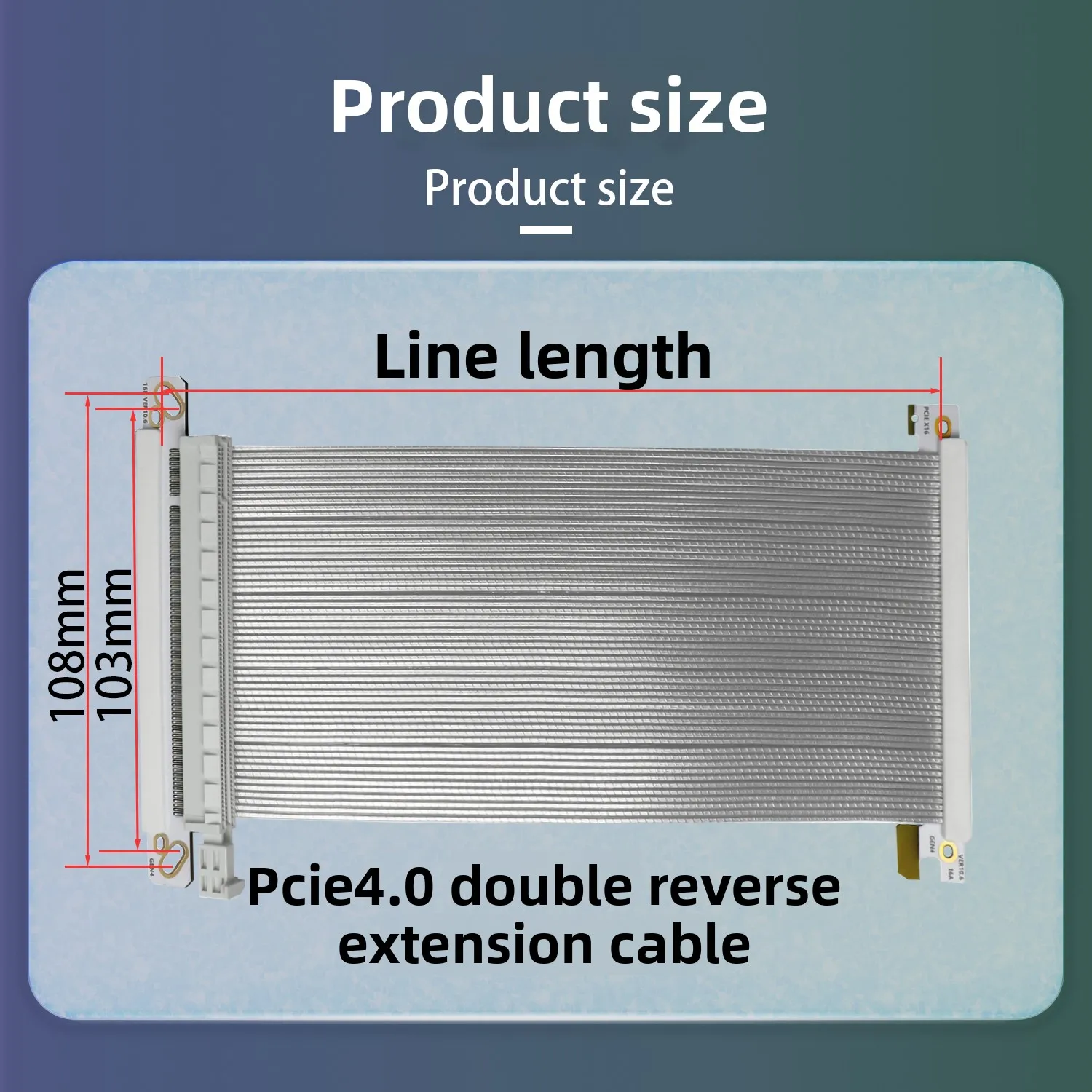 PCIe 4.0 X16 Dual Reverse GPU Riser Cable Silver-Plated Wire Gen4 Graphics Card Extension Cable For ITX Small PC Case