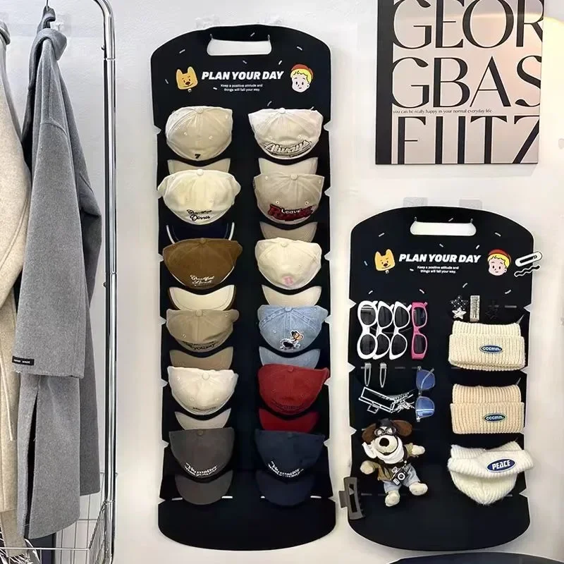 Hanging Hat Organizers for Baseball Cap Felt Storage Holders for Bedroom Glasses Space Saving Wall Door Felt Storage Rack