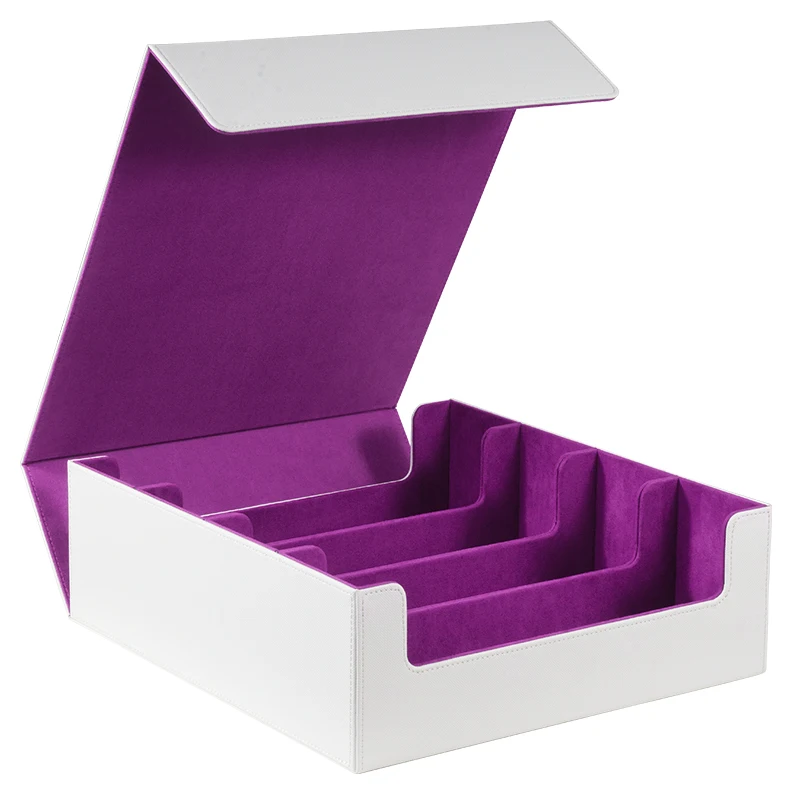 Trading Card Storage Box, Holds 3000+ Cards, Magnetic PU Leather Card box, fits for Magic,TCG Card, sports Cards