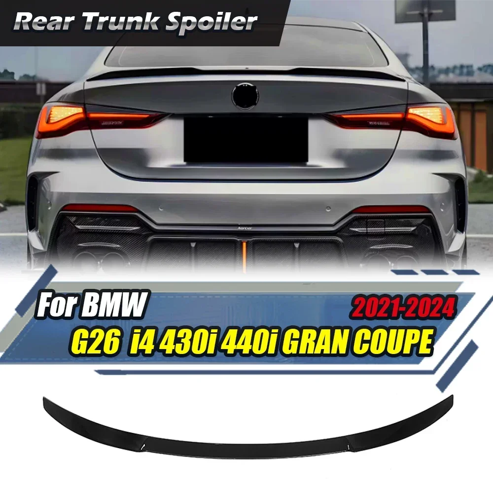 For BMW 4 Series G26 430i 440i M440i I4 Gran Coupe 2021 2022 2023 2024 M3 Style Car Rear Trunk Spoiler Wing Tail Roof Trims