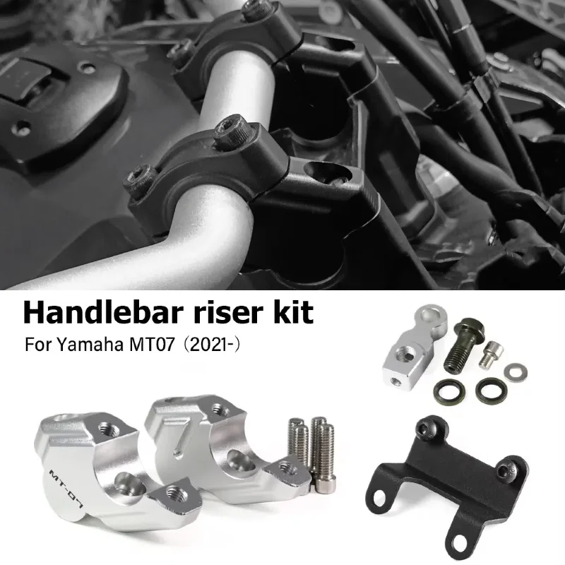 

Handlebar Riser Clamp Kit For YAMAHA MT-07 MT07 MT 07 2021 2022 2023 Handle Bar Heighten Move Back Adapter Brake Line Extension