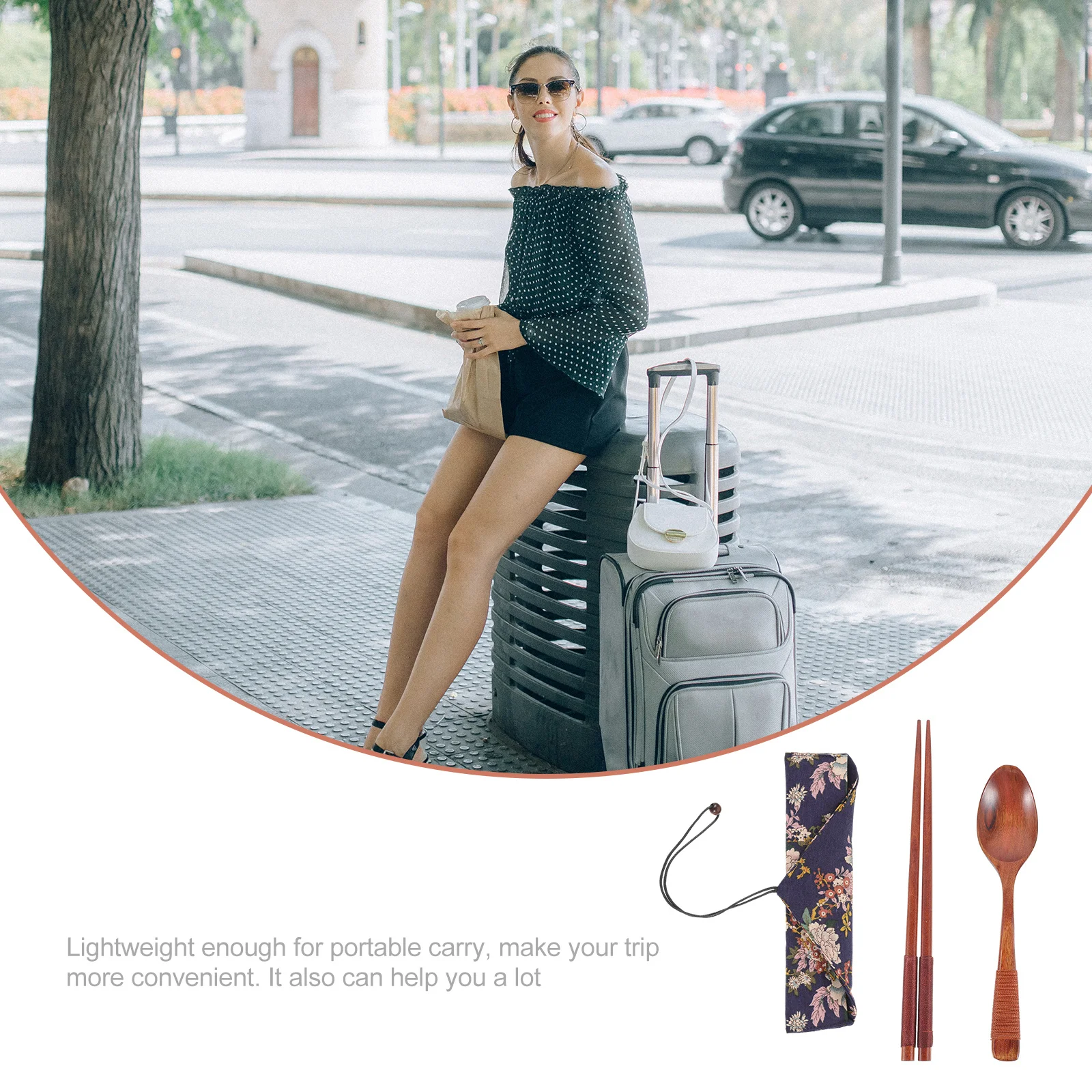 

1Set Portable Outdoor Tableware Wooden Travel Cutlery Kit Camping Picnic Hiking Convenient Utensil Set Portable Tableware