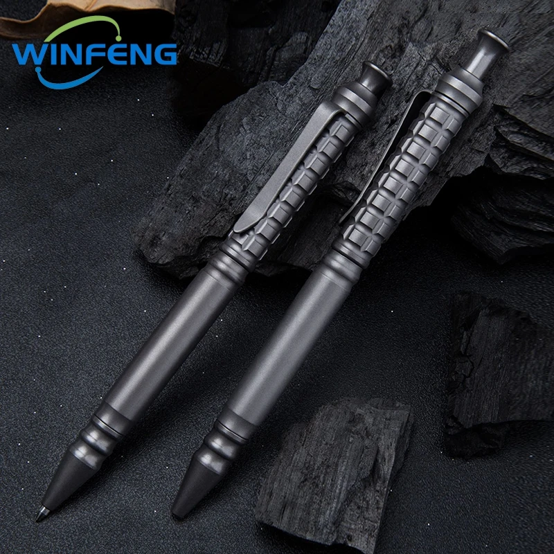Luxury Titanium Alloy Tactical Pen Self Defense Emergency Window Breaker Retractable Ballpoint Business Signature Writing Pen