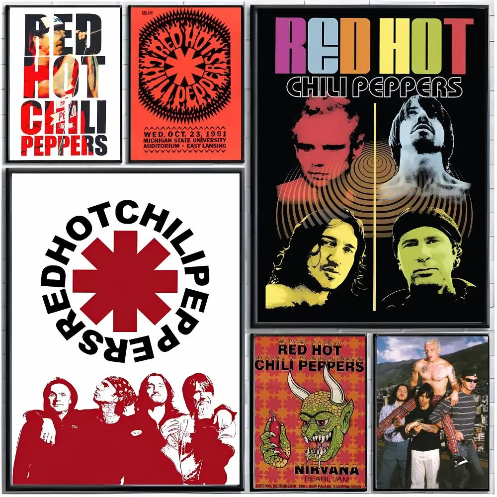 Funk Vintage Rock R-Red Hot Chili Peppers Poster Modern Wall Art Home Decor Living Room Decorative Print Unframed