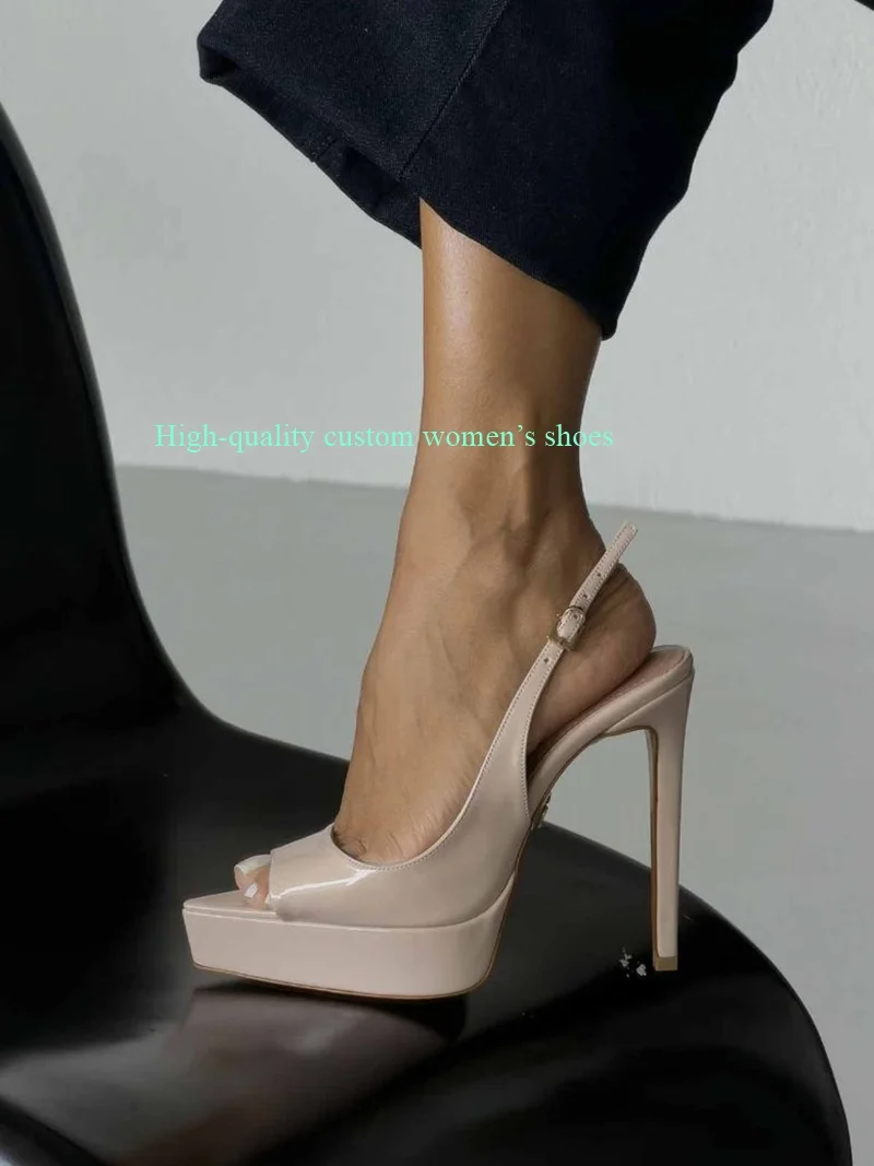 

Gold Pointed Toe Fish Mouth Webbed Toes Platform Sole Stiletto Heels Wedding Shoes Summer New Model Sexy Luxury Sandals 2026