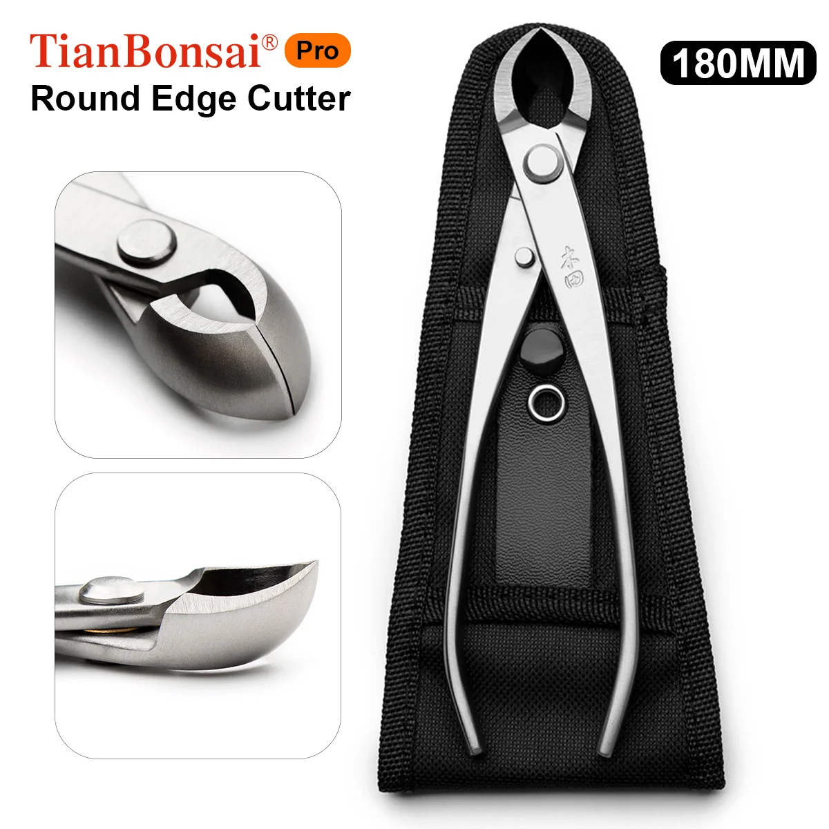 Professional Grade Bonsai Tools Round Edge Cutter Mixed Function of Round & Straight Edge Made by 4Cr13MoV Alloy Steel