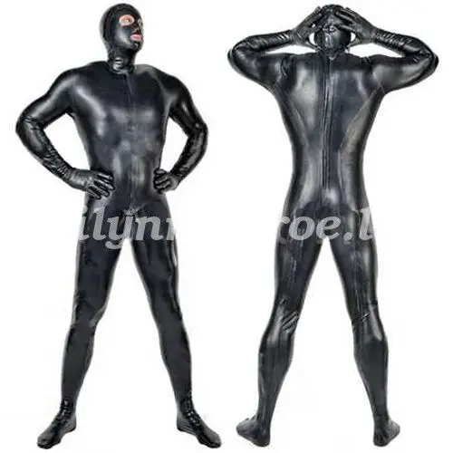 

100% Latex Rubber Handsame Bodysuit Tights Catsuit Kostüm Black Size XS-XXL