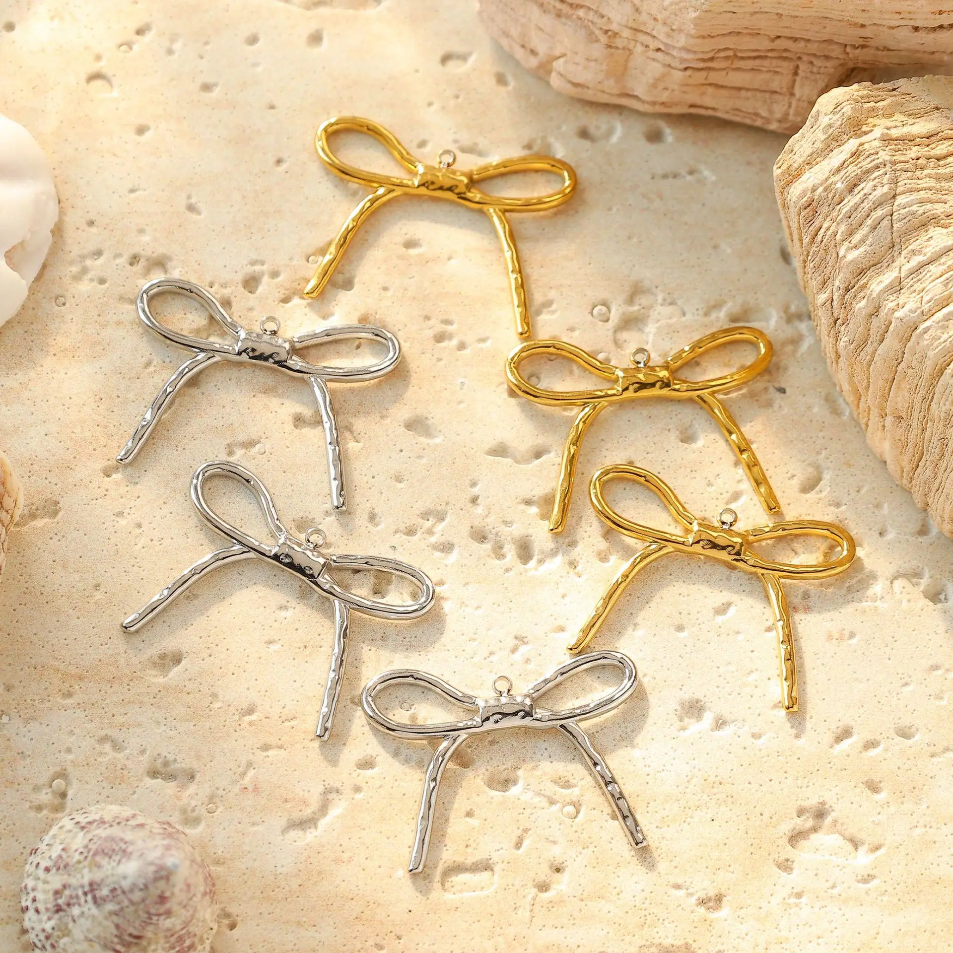 

5pcs Handmade Stainless Steel Pendant Charms Butterfly Hollow Necklace Earrings Pendant Connectors Diy Jewelry Making Findings