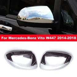 For Mercedes-Benz Vito W447 2014-2018 Car Sticker Rearview Side Mirror Cover Wing Cap Exterior Door Rear View Case Trim Silver