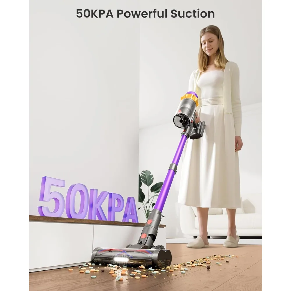 مكنسة كهربائية لاسلكية، مكانس كهربائية 600 وات 50 كيلو باسكال 70 دقيقة للمنزل، مكنسة كهربائية لاسلكية قائمة بذاتها مع قاعدة شحن #2