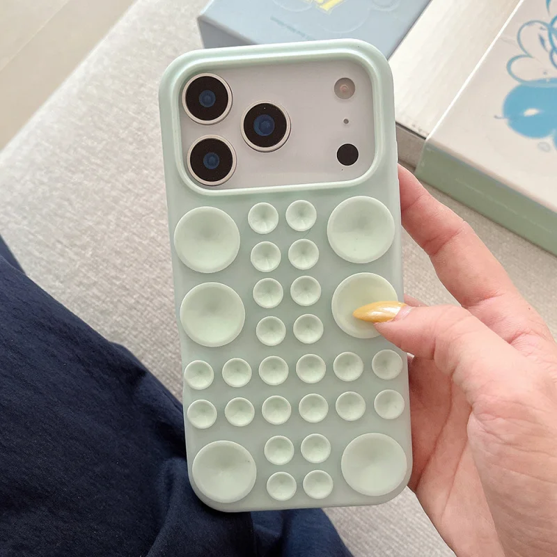 

Korean StyleinsVibrant Color Mobile Phone Creative Suction Cup Stand Silicone Case with Skin-Like Feel, Liquid Anti-Fall, Suitab