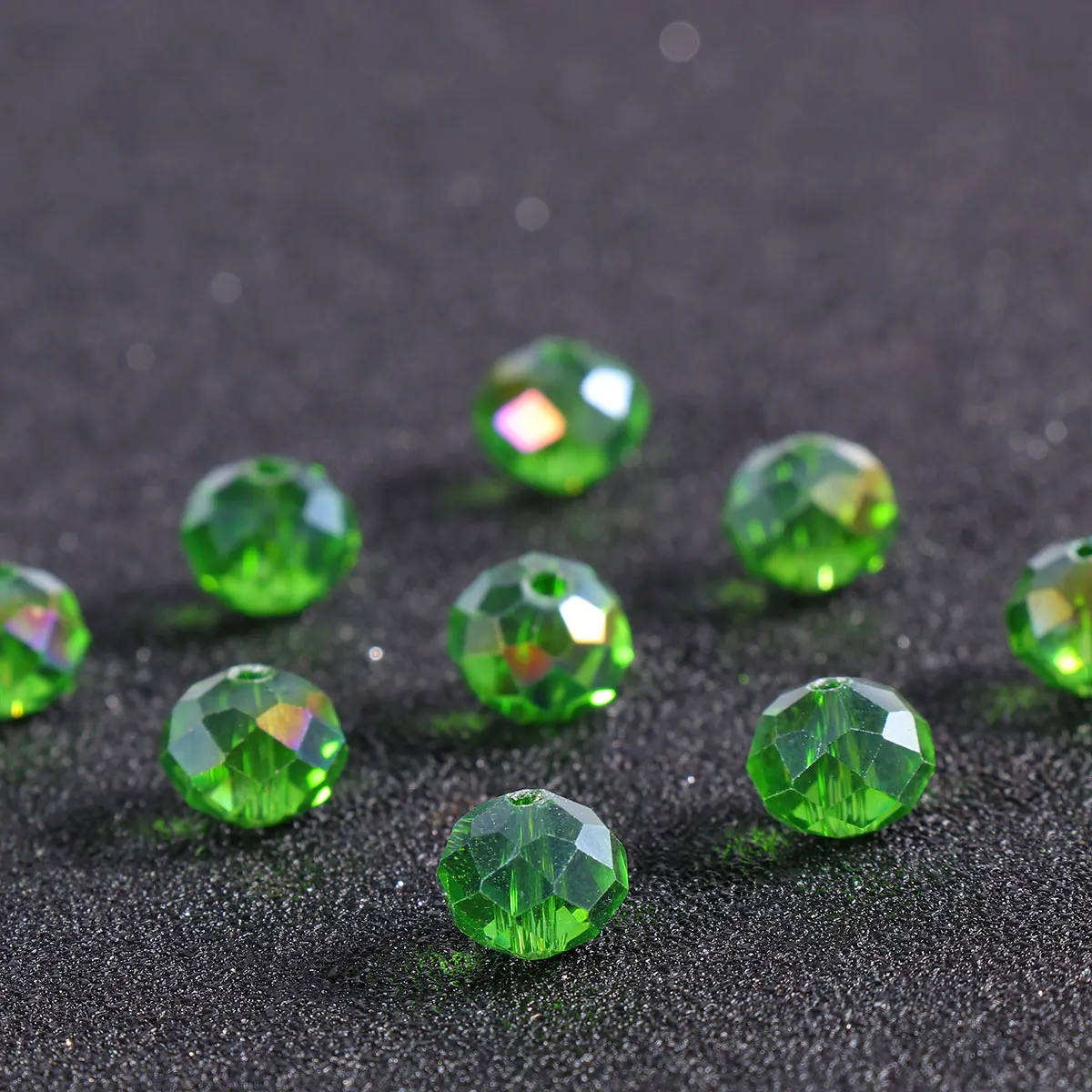 

Jewelry Kit Crystal Loose Beads Glass for Bracelet Charms Green Necklace Making