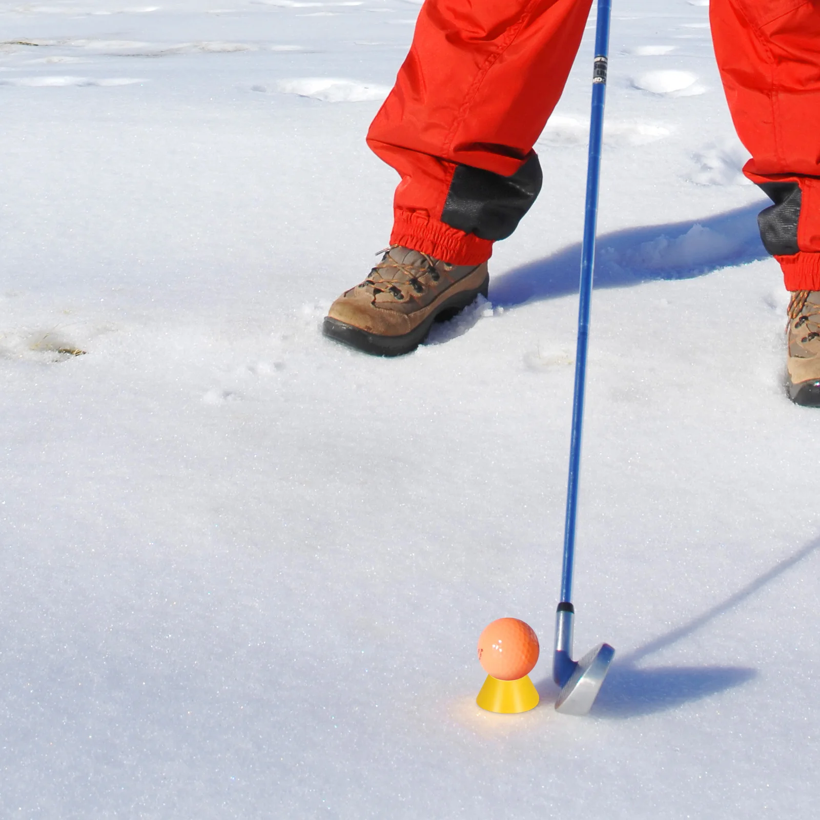 

4Pcs Golf Tees Rubber Jumbo Different Heights Yellow Red Easy Use Winter Tees Frosty Days Winter Tee