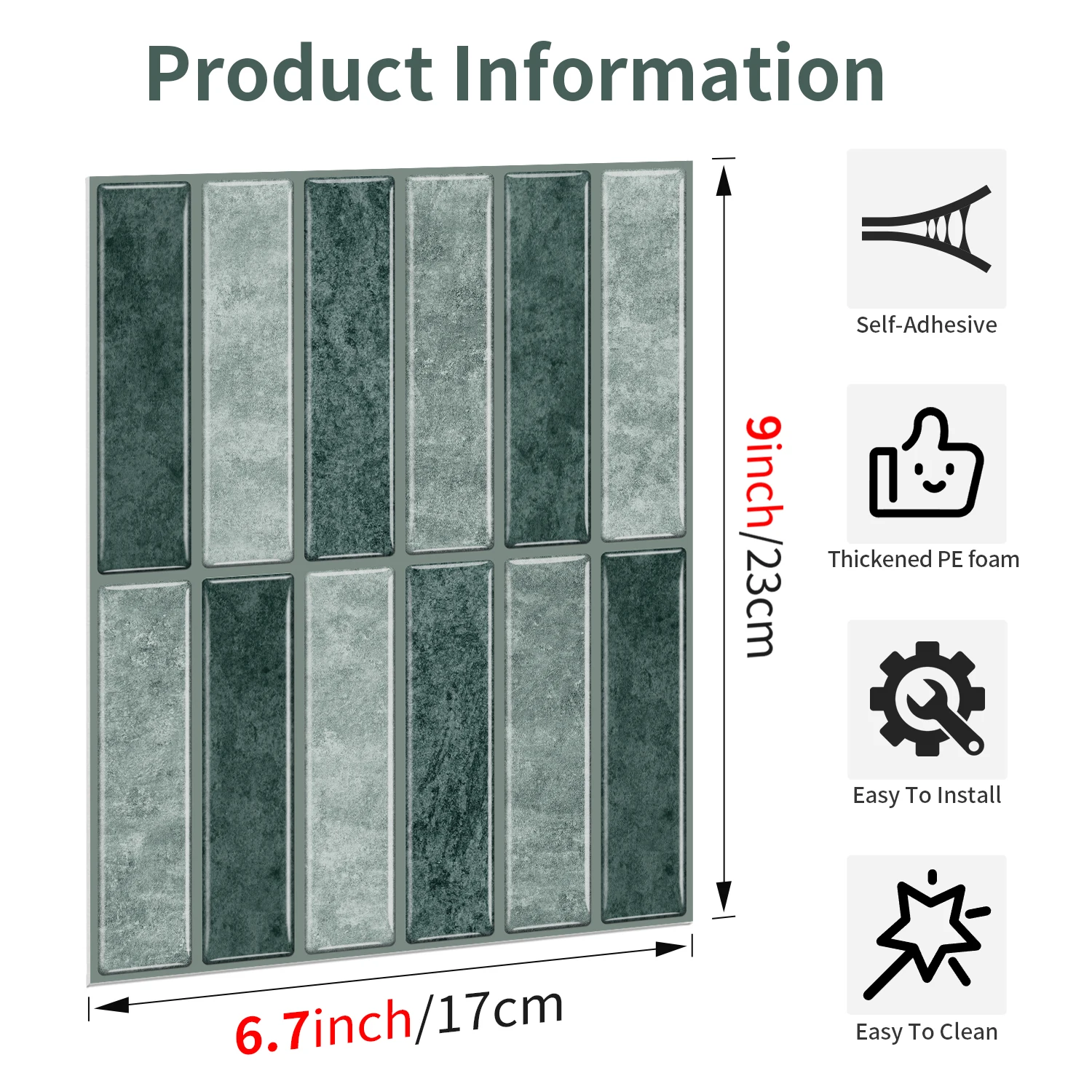Self-adhesive tile decals, peel-and-stick tile stickers, splash-proof wall decor for kitchens and bathrooms, bedroom decor