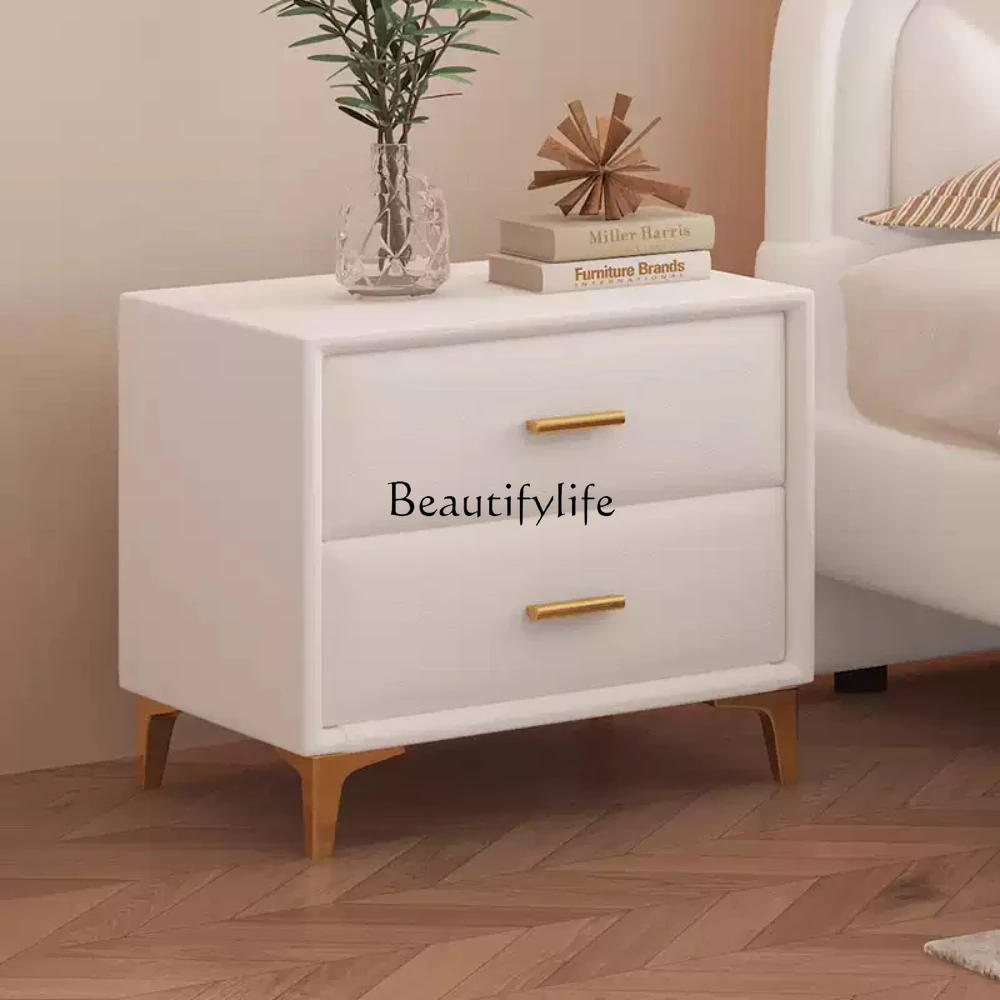 Cream wind bedroom bedside table modern simple small apartment software locker