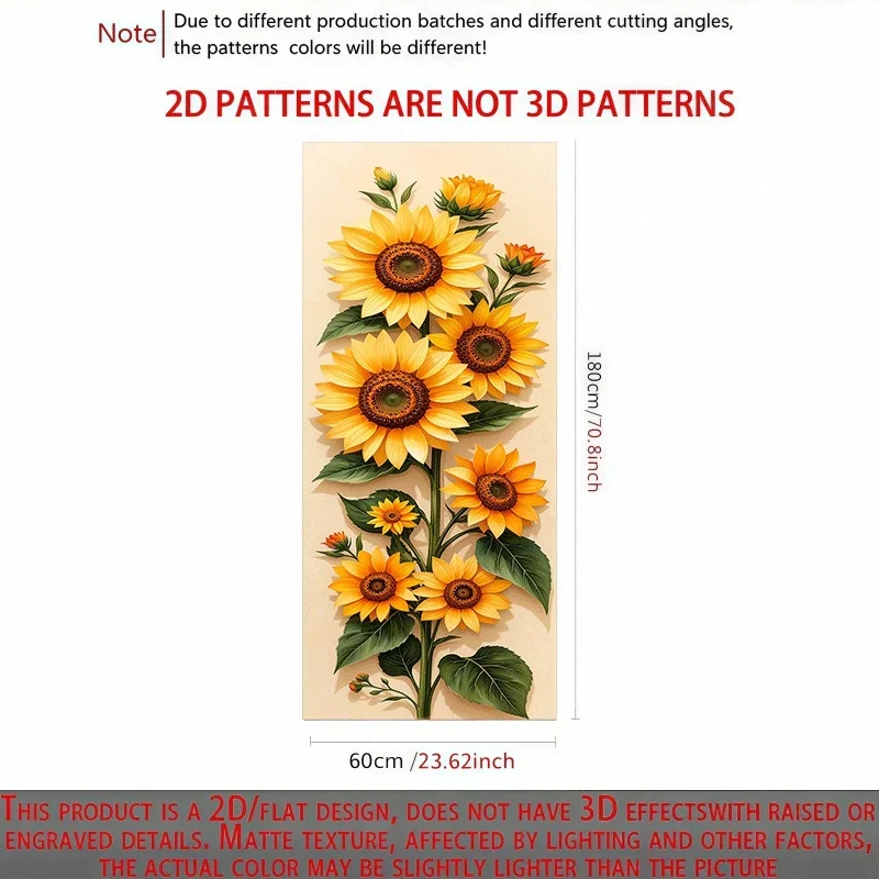 Refrigerator Sticker Sunflower "Sunflower Blooms" Themed Design, Self-Adhesive Wall Decal Wallpaper, Suitable for Cabinets and view 3