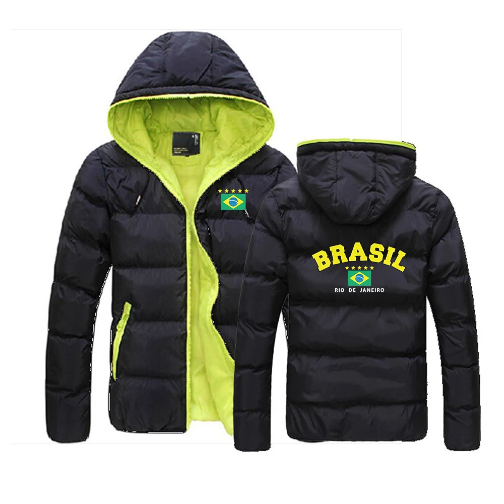 Brazilian flag star logo Men's six-color cotton coat - various colors, suitable for winter cotton jackets hoodies