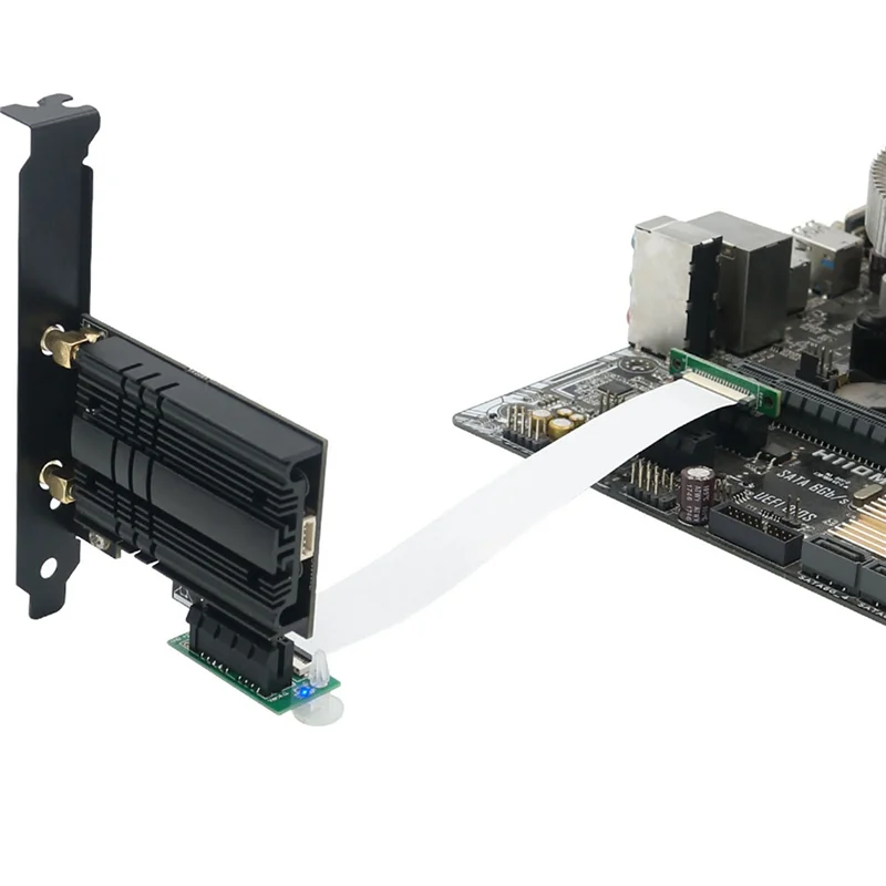 

PCI-E 36Pin 1X Extension Cable with 12V Powers LED and PCB Plastic Spacer ( Duals Vertical 90 Degree Direction)