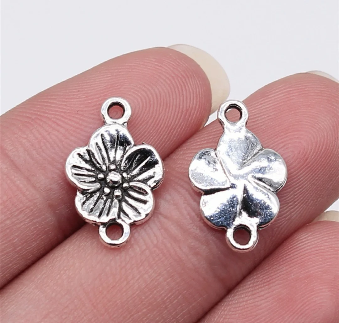 30pcs 17x11mm Zinc alloy metal tibetan silver,antiqued bronze plated flower connector  T0641 for handmade fitting
