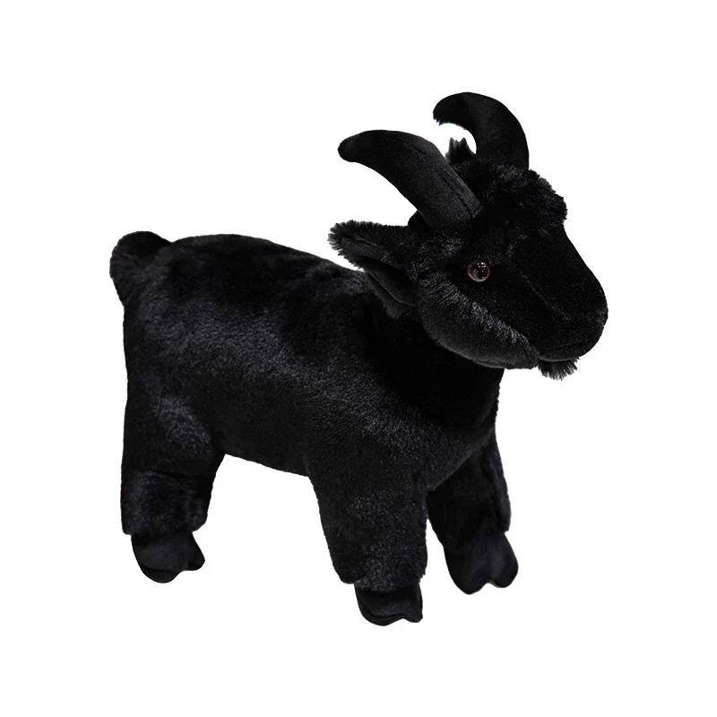 Jouets en peluche de chèvre de Simulation 30-40cm, poupées de chèvre blanche et noire de la vie réelle, jouet Animal doux en peluche, cadeaux créatifs pour ami