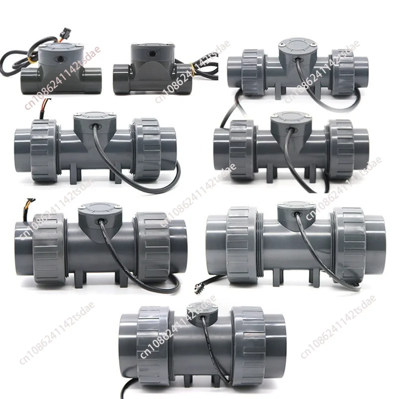 Anti-Corrosion PVC Pipe Flow Meter, Acid-Alkali Resistant Water Flow Sensor for Farm Irrigation and Pig Farms