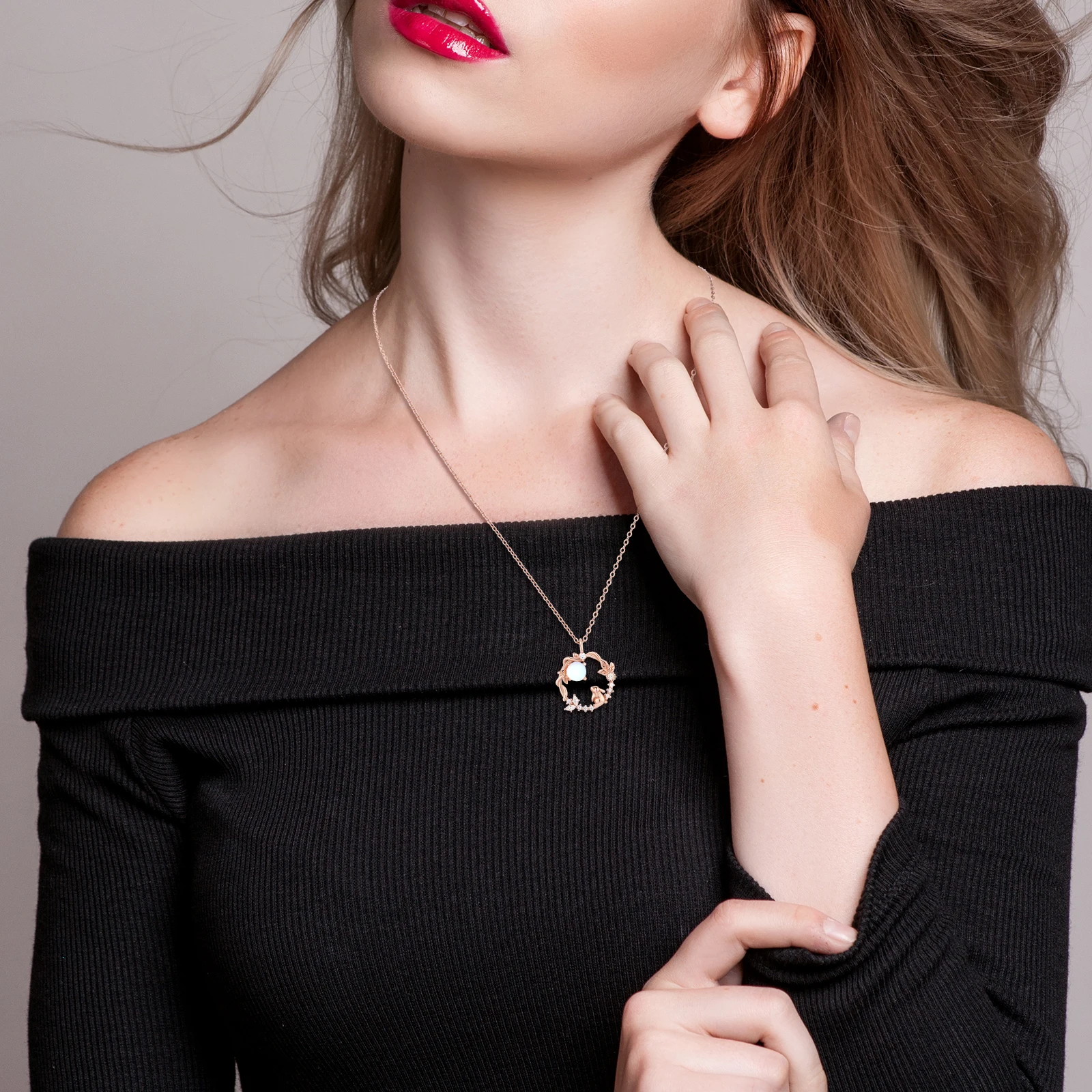 

Rabbit Necklace Adjustable Length Cute Bunny Pendant Chain Women Animal Ester Matching Daisy Jewelry Charm