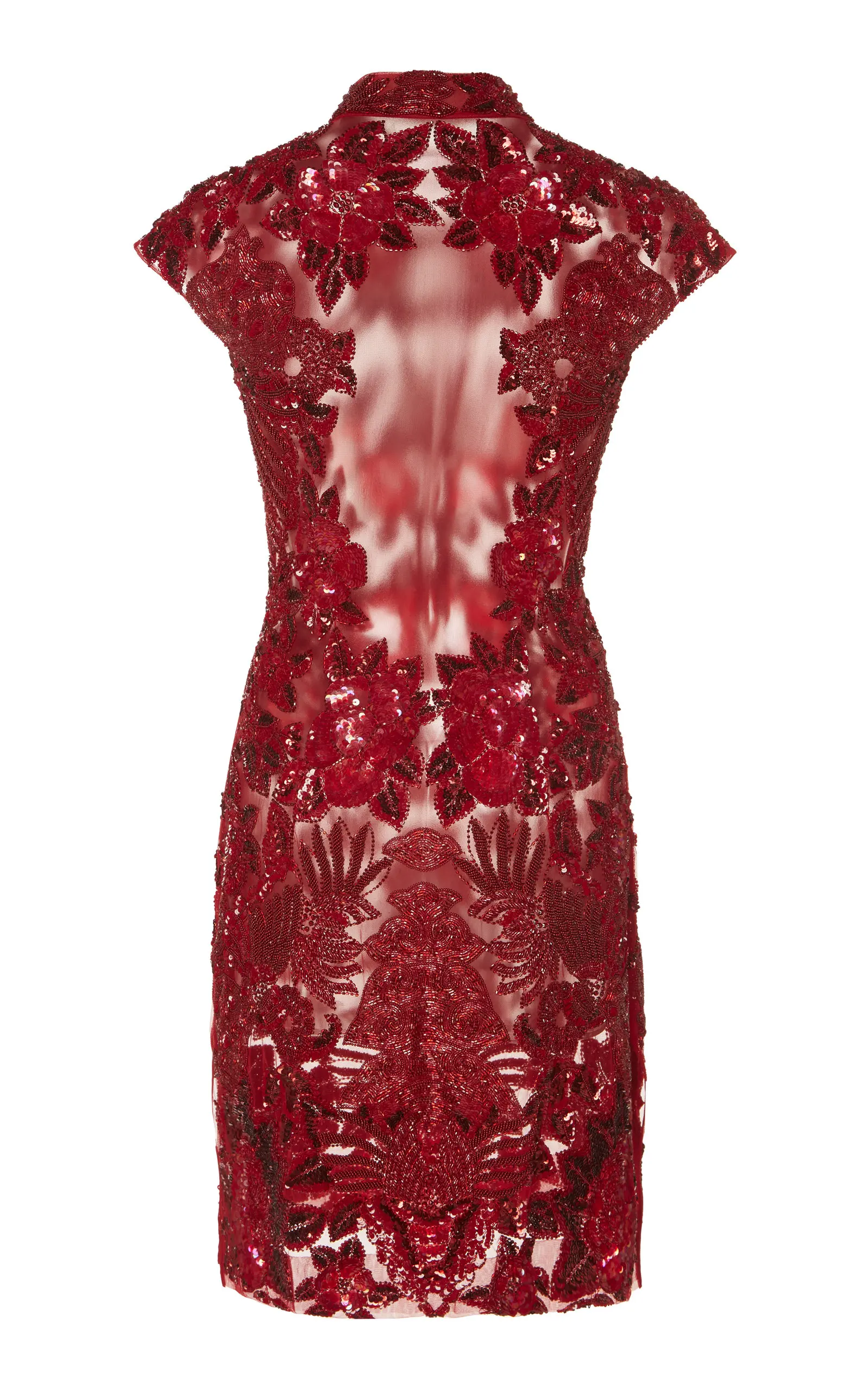 New Arrival Zuhair murad High Neck Dark Red Bead Short Length فساتين السهرة vestidos de fiesta  فساتين سهره evening dresses