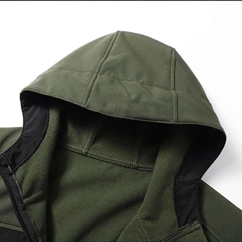 Chaquetas de senderismo al aire libre para hombre, chaqueta táctica Softshell de invierno con forro polar, cortavientos impermeable a prueba de viento de estilo americano