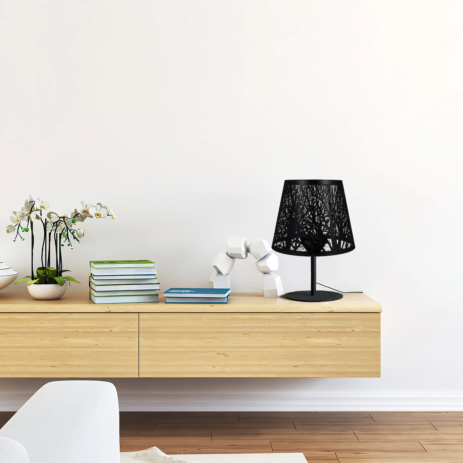 

Hollow Tree Shadow Metal Lamp Shade Modern Replacement Lampshade for Indoor Living Dining Room Floor Table Lamp