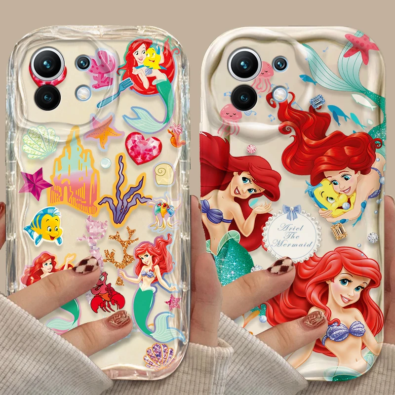 Disney Mermaid Princess Case For Xiaomi 14T 13T 12T 13 12 11 11i Lite 5G 10T POCO X5 X6 Pro X3 NFC X4 GT F3 F4 F5 F6 M6 M5S C65