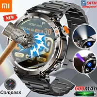 2025 Xiaomi New Smart Watch Men 600mAh LED Flashlight SmartWatch Compass Bluetooth call Heart rate IP 68 Sports Smartwatch