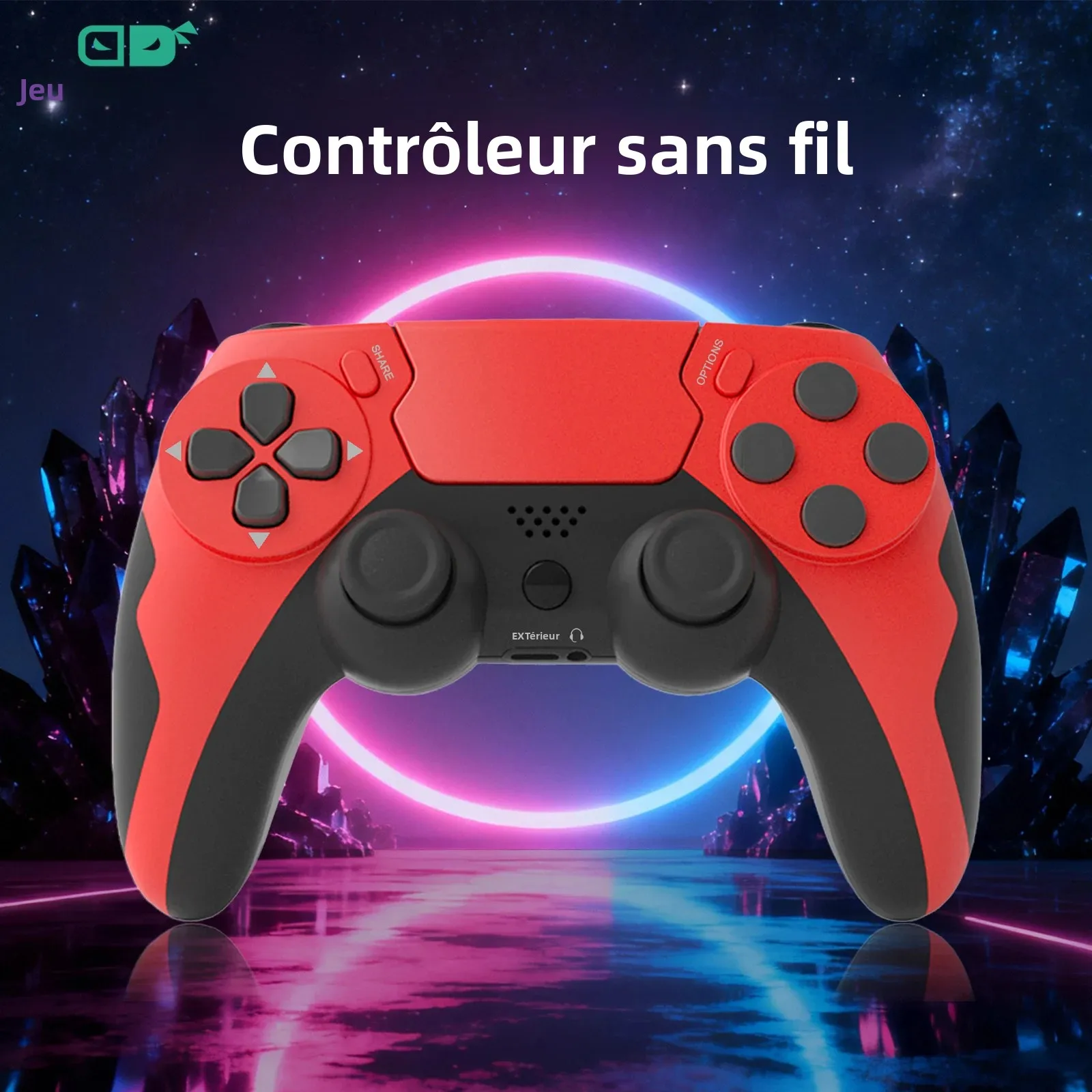 GAMINJA nouveau manette de jeu sans fil P48 avec contrôleur de jeu Gyroscope à Six axes pour Console PS4 PS3 manette PC à double Vibration