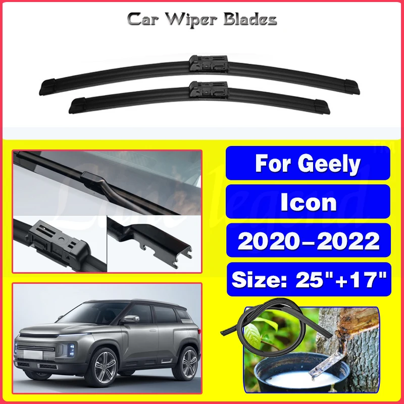 

Front Wiper Blades For Geely Icon 2020 2021 2022 Windshield Windscreen Front Window Cutter Accessories 25"+17"