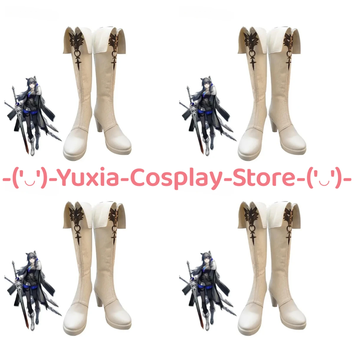 

Yuxiacosplay! Arknights Texas The Omertosa Cosplay Shoes Game Character Prop PU Leather Boots Halloween Carnival Party Costume
