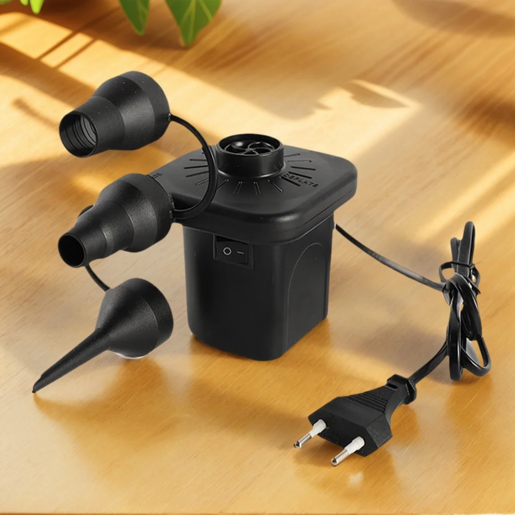 Portable Air Pump with 3 Nozzles Air Mattress Pump Inflator/Deflator Pumps for Inflatables Air Mattress Bed Couch Swim Ring