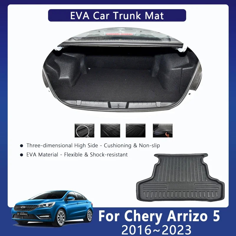 

Car EVA Rear Trunk Mat For Chery Arrizo 5 EX Sport Pro Plus Cowin E5 EV 2016-2023 Waterproof Trunk Storage Pads Auto Accessories