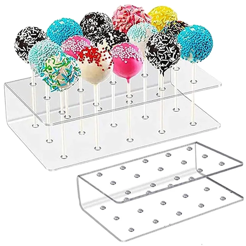 15 Hole Lollipop Holder Birthday Party Cake Lolly Acrylic Display Stand Durable Candy Holder For Wedding Decor Dessert Stand