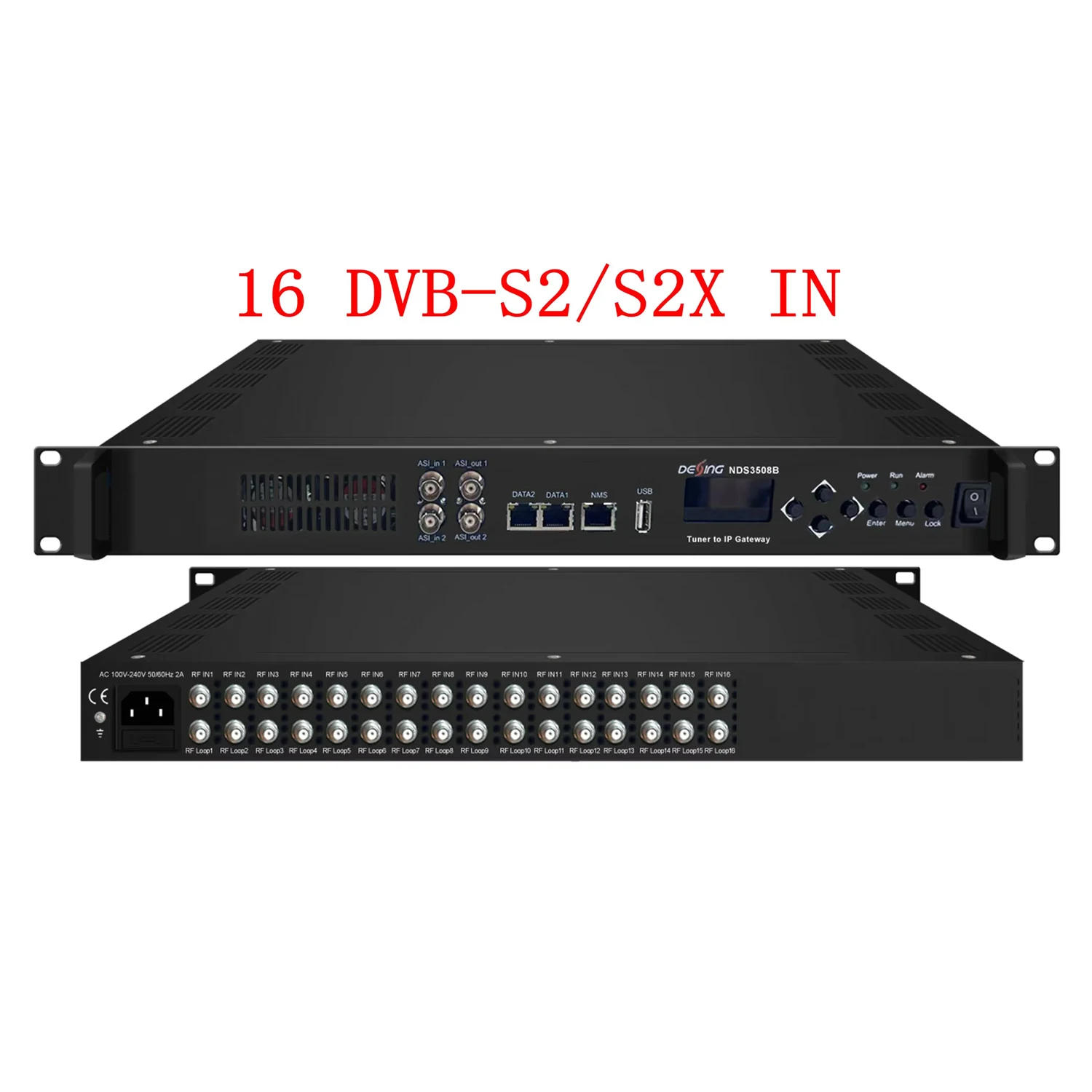 NDS3508B Tuner‑to‑IP Gateway DVB‑S2/S2X‑C‑T2‑ISDB‑T SPTS‑MPTS PID‑Remap ASI‑USB Web‑NMS