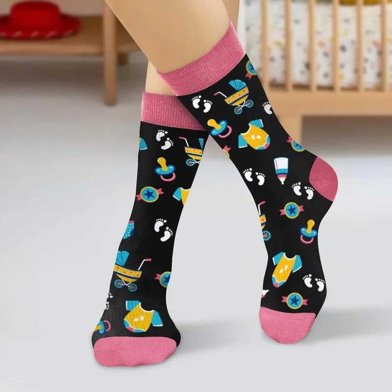 Funny Pregnancy Socks for Mom-to-Be - Plush High Socks with Non-Slip Lettered Soles,новогодние носки.임산부 для беременных  носки
