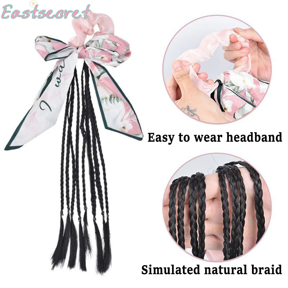 

Розовый синтетический парик-хвост EAST с бантом, маленькая косичка, детские аксессуары для волос, коса-хвостик