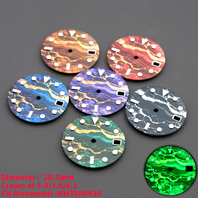 28.5mm  Watch Dial Strong Night Light Fit Japan NH35 NH36 For SKX007 SKX009 Turtle Abalone Tuna Canne Dive Watch Modification