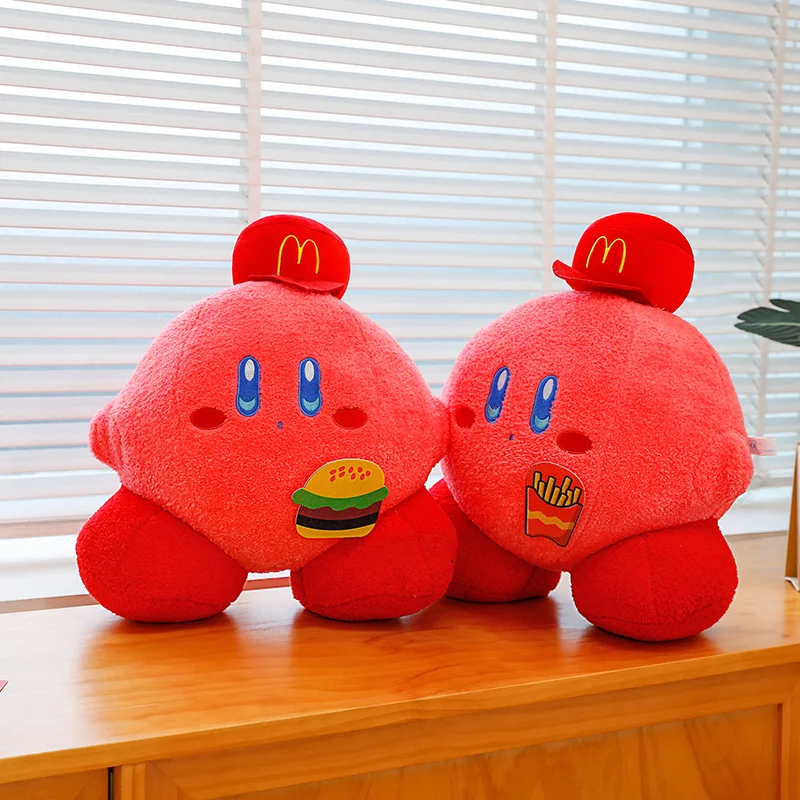 Juguete de peluche de Kirby rosa Kawaii, muñeco de peluche bonito que transforma en un hamburguesa, almohada suave para niños, regalo de cumpleaños, premio de peluche