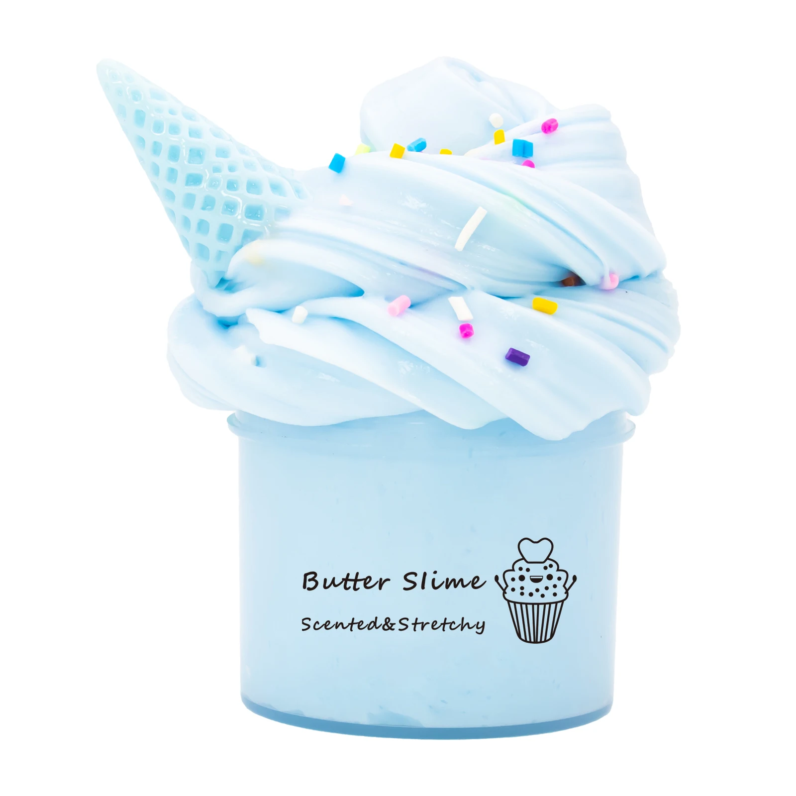 Slime de beurre parfumé de 70ML, extensible et Non collant, accessoires de cônes de crème glacée, cadeaux d'anniversaire, de vacances, de pâques, de fête, DIY Stres