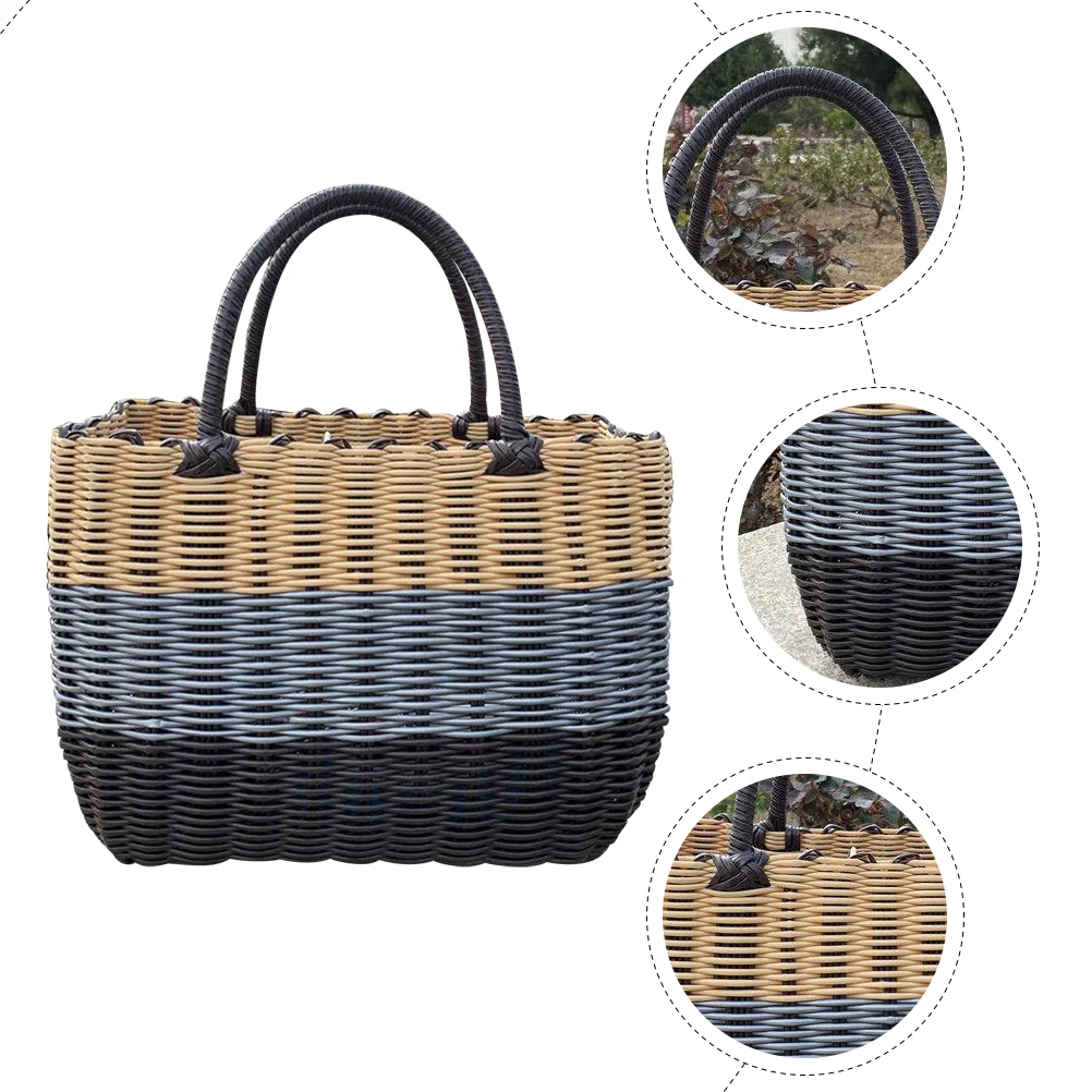 Basket Plastic Storage Container Weave Sundries Baskets Organizer Tabletop Man Kitchen