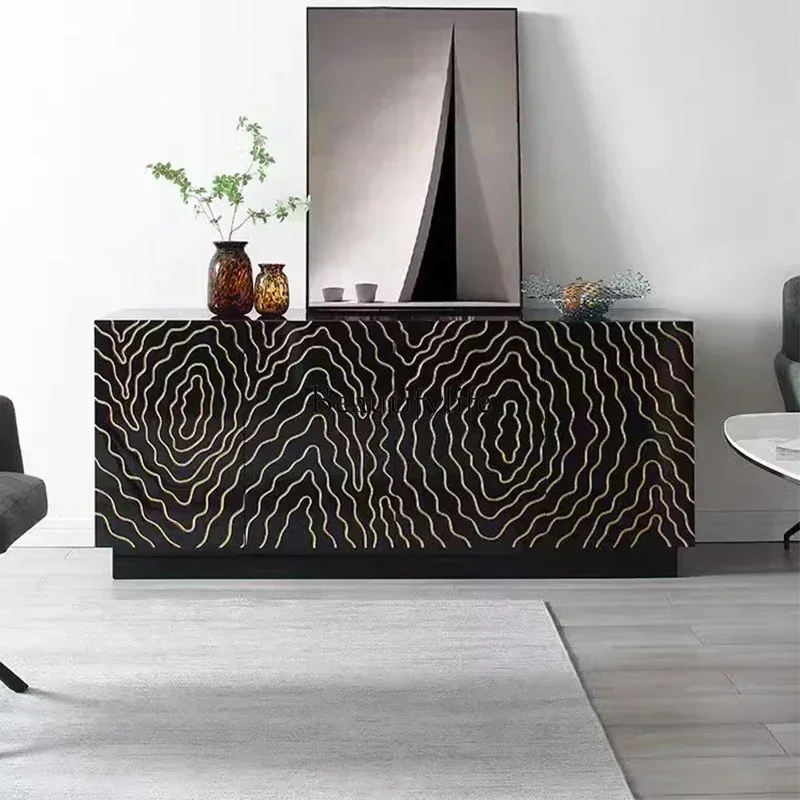 

ls 27Italian light luxury solid wood dining side cabinet, simple Chuangyi baking paint, facing the entrance cabinet