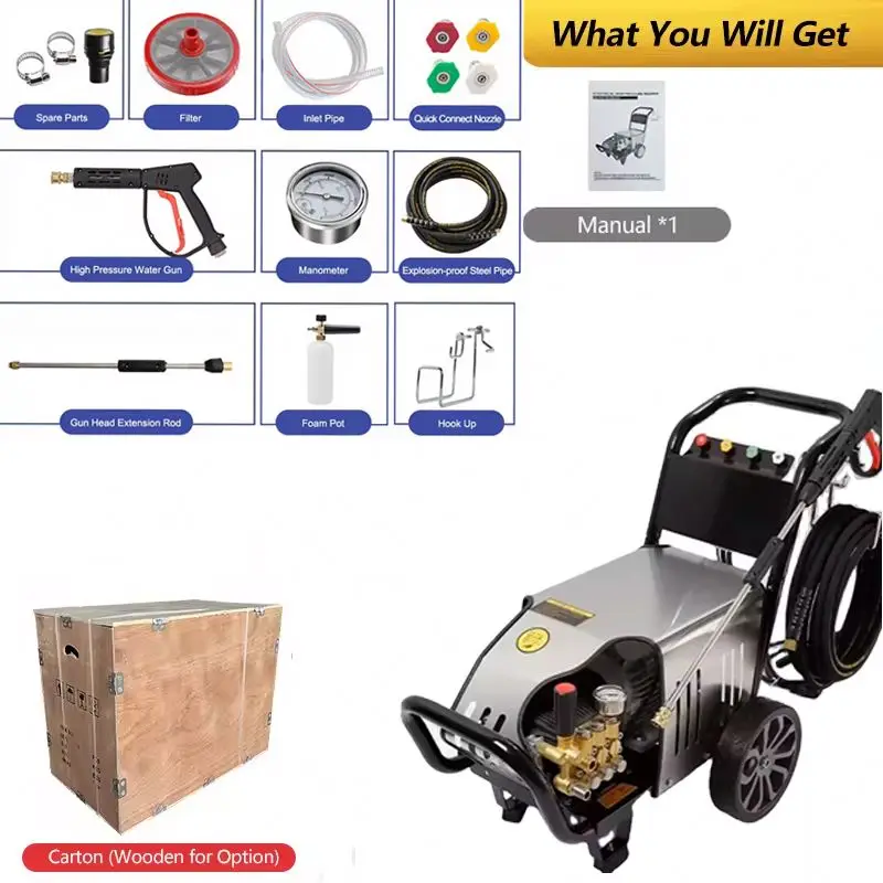 High-Pressure 4400psi Electric Professional Car Washer with Cold Water Cleaning 7.5 High-Density Pump Core New Condition