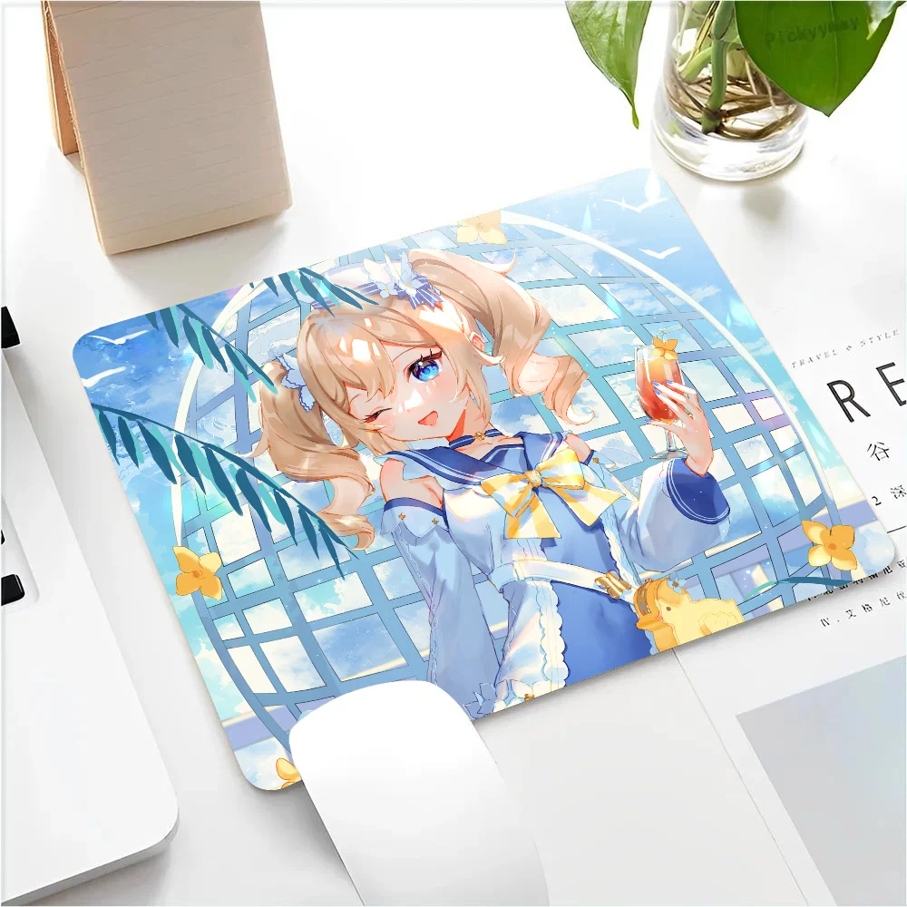 Barbara Pegg Genshin Mousepad Small LockEdge Mouse Pad For Gamers Computer Desk Pad Rectangular Anti-slip Rubber